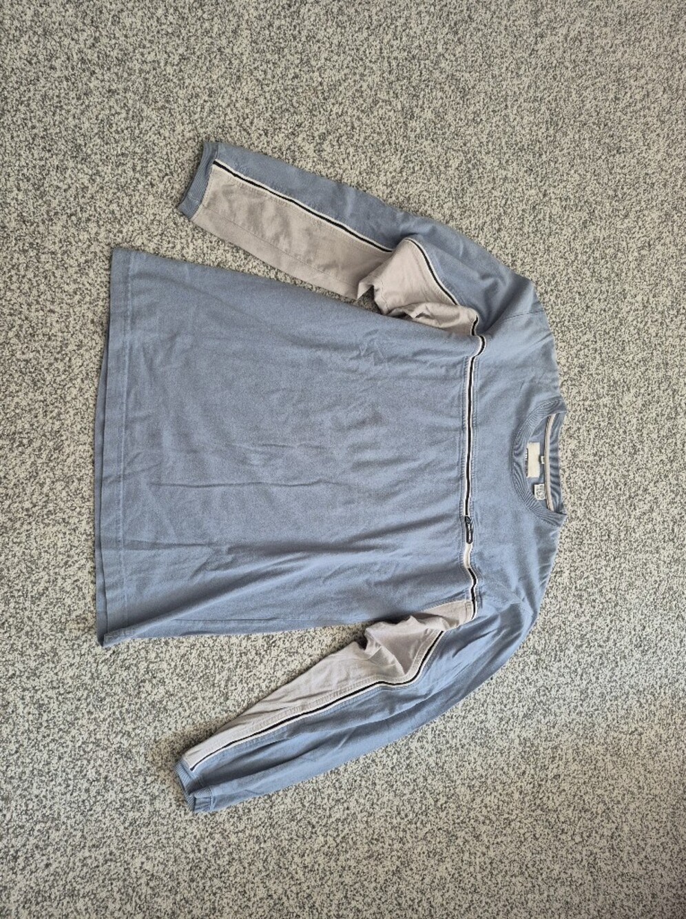Point Zero Light Blue Crewneck Long Sleeve Jersey with Gray Contrast